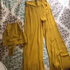 Mustard yellow two -piece set